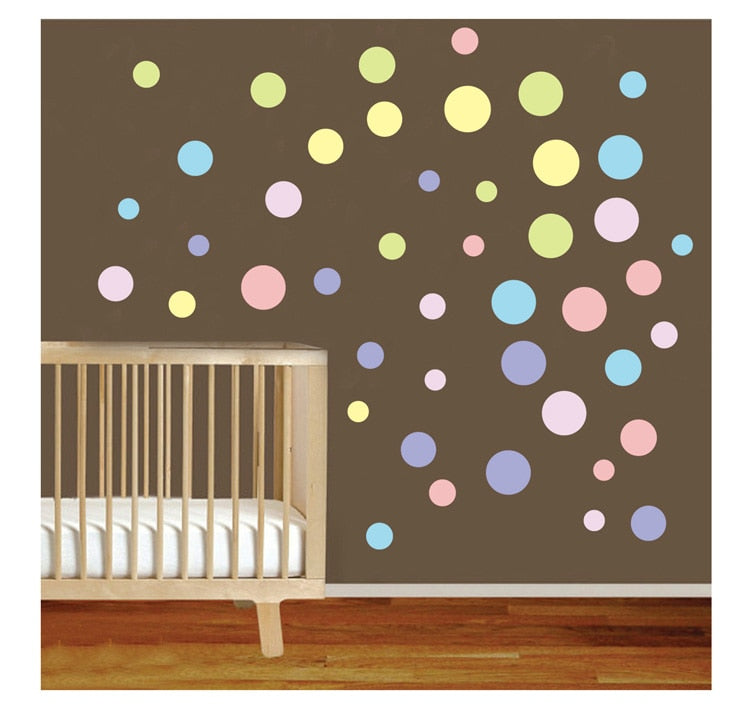 Pastel Polka Dots Wall Decal Colorful Wall Stickers Just Kidding Store