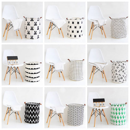 Monochrome Large Toy Storage Hamper Bags - Just Kidding Store