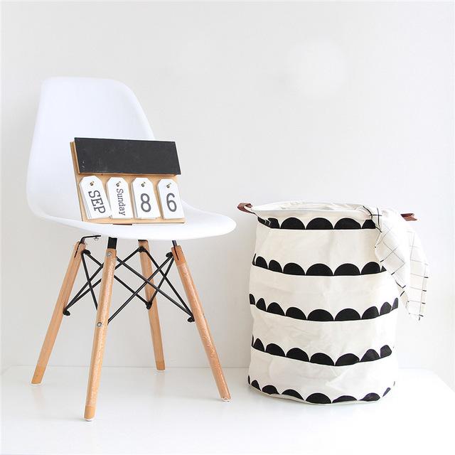 Monochrome Large Toy Storage Hamper Bag Laundry - Just Kidding Store