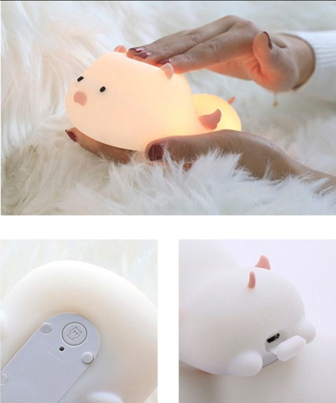 Piggy Night Light - Touch Sensor Color Switching Lamp - Just Kidding Store