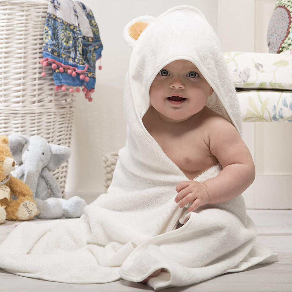 Organic Bamboo Hooded Towel Baby Toddler Little Bear Bath Wrap  Just Kidding Store