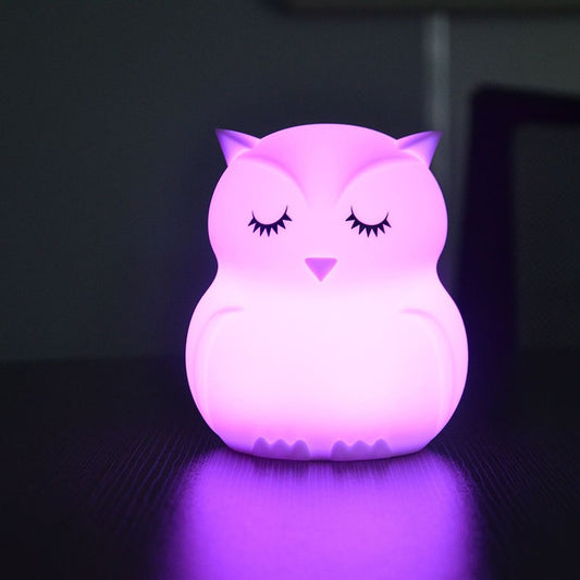 Owl Night Light - Kids Tap Control Color Changing Lamp - Just Kidding Store