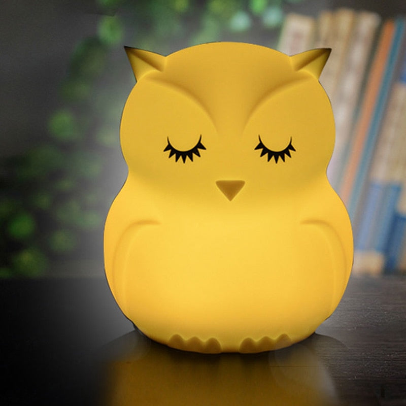 Owl Night Light - Kids Tap Control Color Changing Lamp - Just Kidding Store