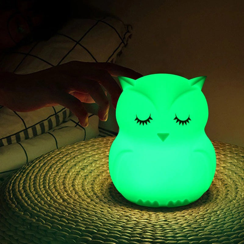 Owl Night Light - Kids Tap Control Color Changing Lamp - Just Kidding Store