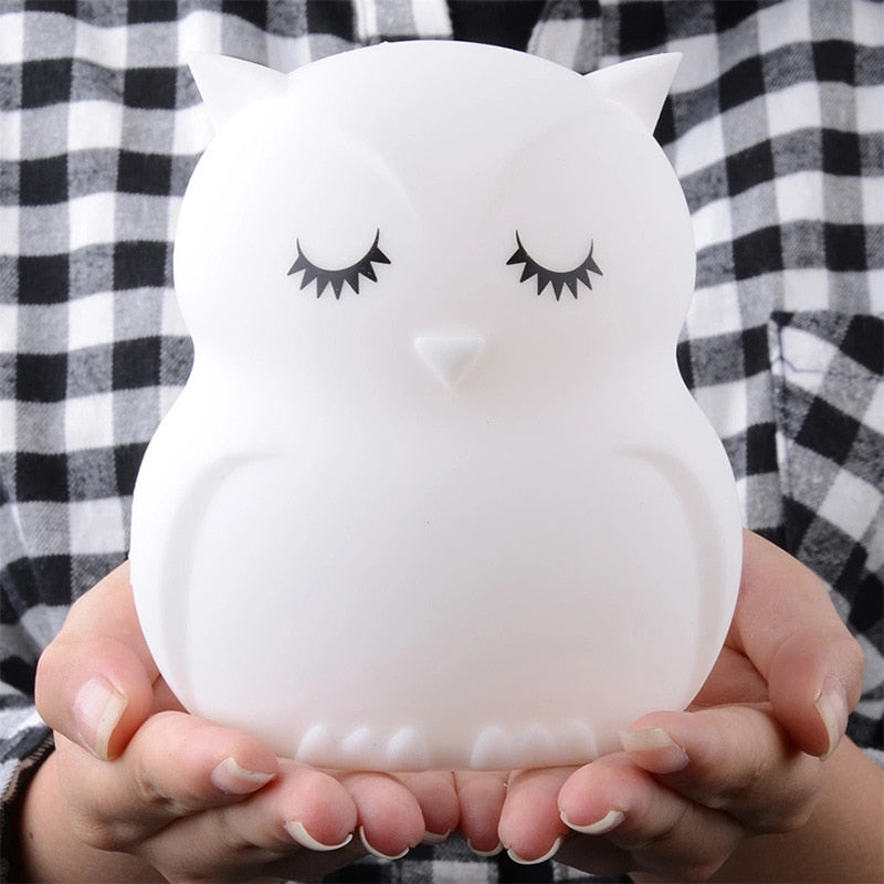 Owl Night Light - Kids Tap Control Color Changing Lamp - Just Kidding Store