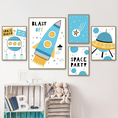 Nordic Style Kids Posters  Space Series Wall Art - Just Kidding Store