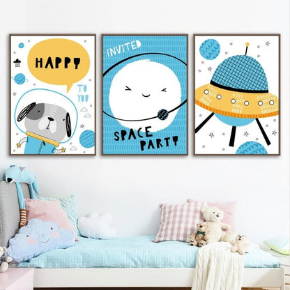 Nordic Style Kids Posters  Space Series Wall Art - Just Kidding Store