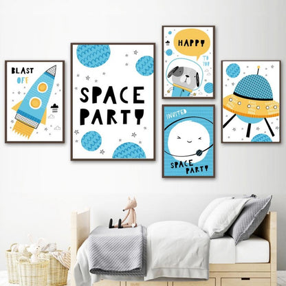 Nordic Style Kids Posters  Space Series Wall Art - Just Kidding Store