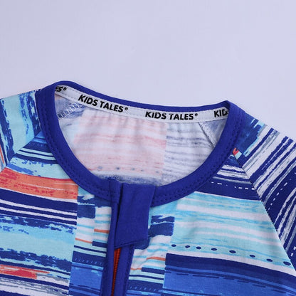 Blue Abstract  Baby Fashion Trendy Romper - Just Kidding Store