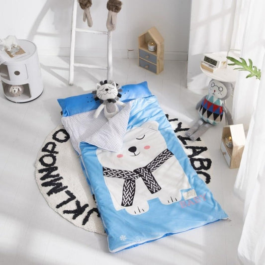 Kids Sleeping Bag With Pillow - Polar Bear Sleeping Envelope Just Kidding Store