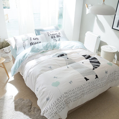 Gray Fox Bedding Set - Kids Nordic Bedding Set - Just Kidding Store