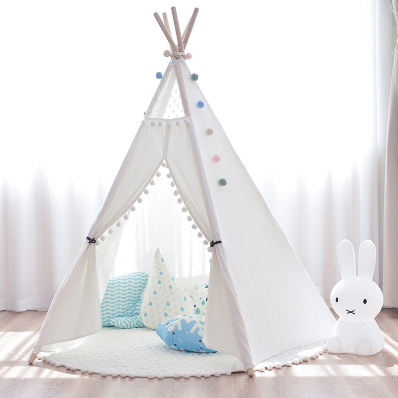 Pom Pom Kids Teepee - 5 Poles Play Tent - Just Kidding Store