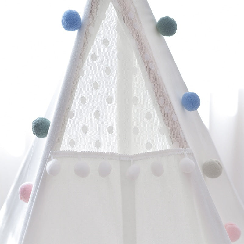 Pom Pom Kids Teepee - 5 Poles Play Tent - Just Kidding Store