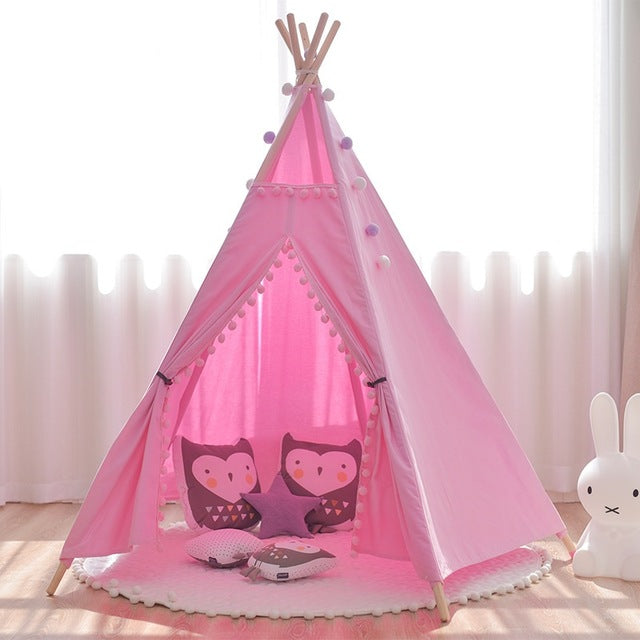 Pom Pom Kids Teepee - 5 Poles Play Tent - Just Kidding Store