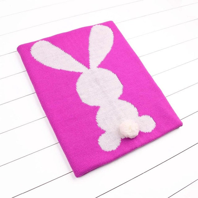 Little Bunny Rabbit Baby Toddler Kids Knit Blanket Just Kidding Store