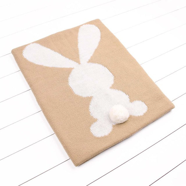 Little Bunny Rabbit Baby Toddler Kids Knit Blanket Just Kidding Store