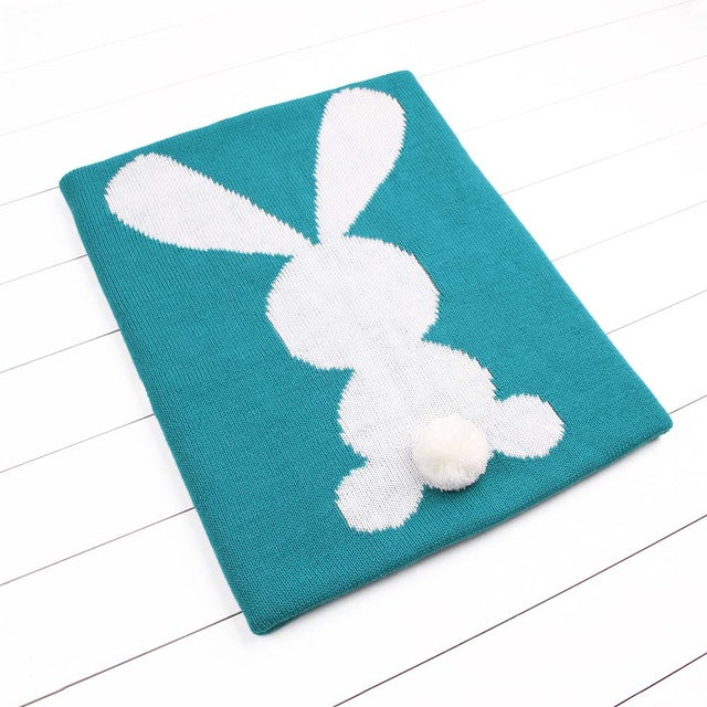 Little Bunny Rabbit Baby Toddler Kids Knit Blanket Just Kidding Store