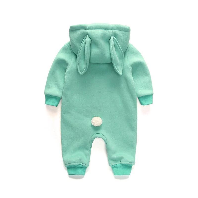 Bunny Rabbit Baby Kids Hooded Winter Romper - Just Kidding Store