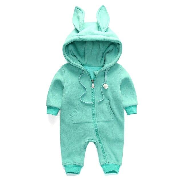 Bunny Rabbit Baby Kids Hooded Winter Romper - Just Kidding Store