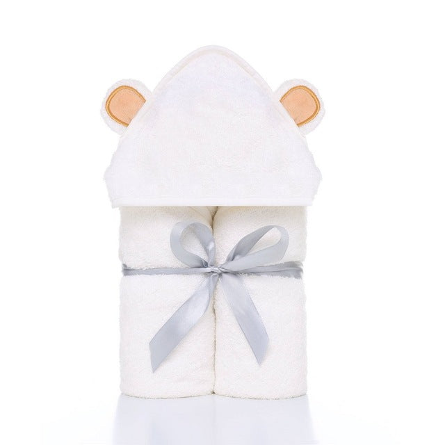 Organic Bamboo Hooded Towel Baby Toddler Little Bear Bath Wrap  Just Kidding Store