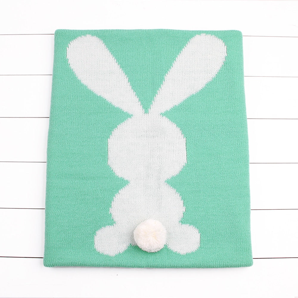 Little Bunny Rabbit Baby Toddler Kids Knit Blanket Just Kidding Store