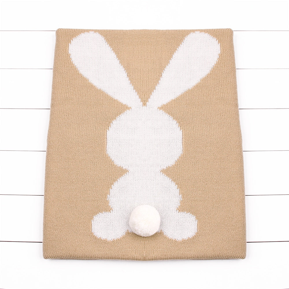 Little Bunny Rabbit Baby Toddler Kids Knit Blanket Just Kidding Store