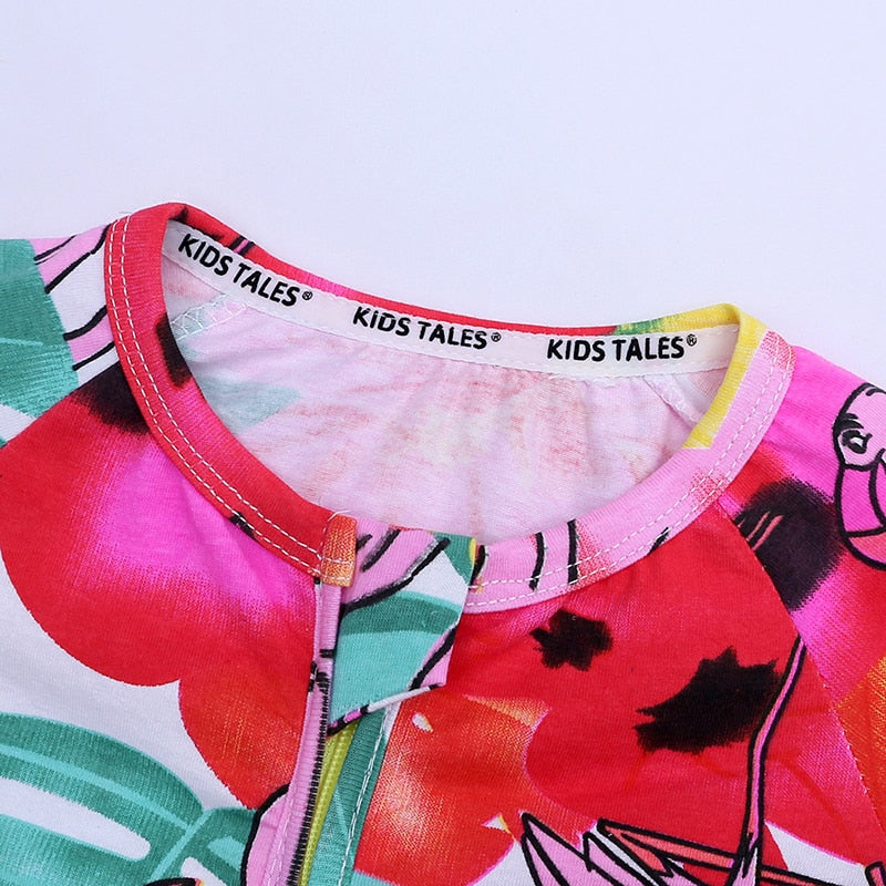 Pink Flamingo Baby Toddler Summer Trendy Romper - Just Kidding Store
