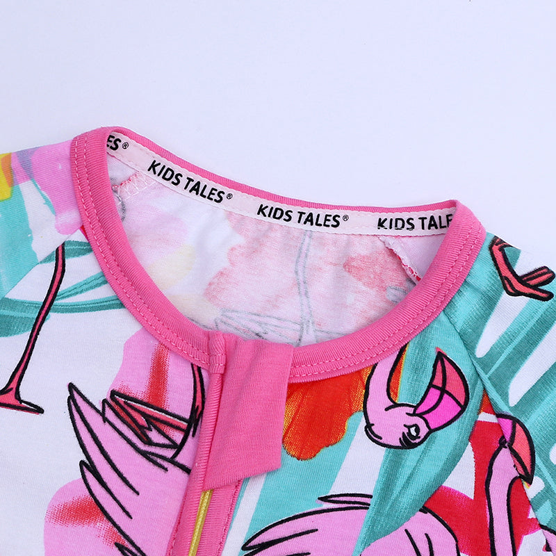 Pink Flamingo Baby Toddler Kids Summer Romper - Just Kidding Store
