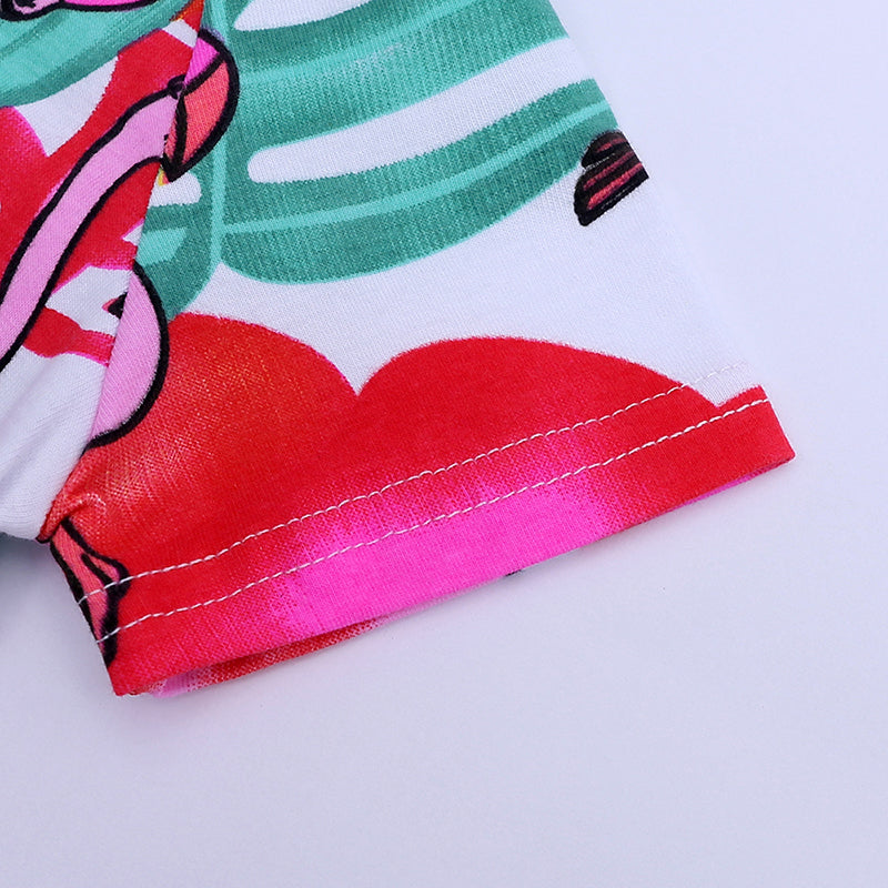 Pink Flamingo Baby Toddler Kids Summer Romper - Just Kidding Store