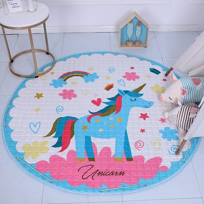 Activity Play Mat Baby Kids Toy Storage Bag Blue Unicorn - Just Kidding Store