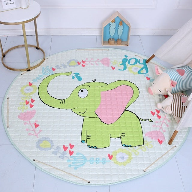 Activity Play Mat Toy Storage Bag Green Elephant Little Elephant