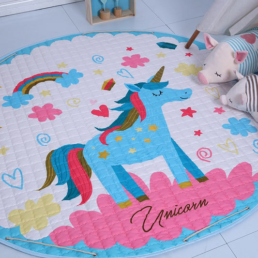 Activity Play Mat Baby Kids Toy Storage Bag Blue Unicorn - Just Kidding Store