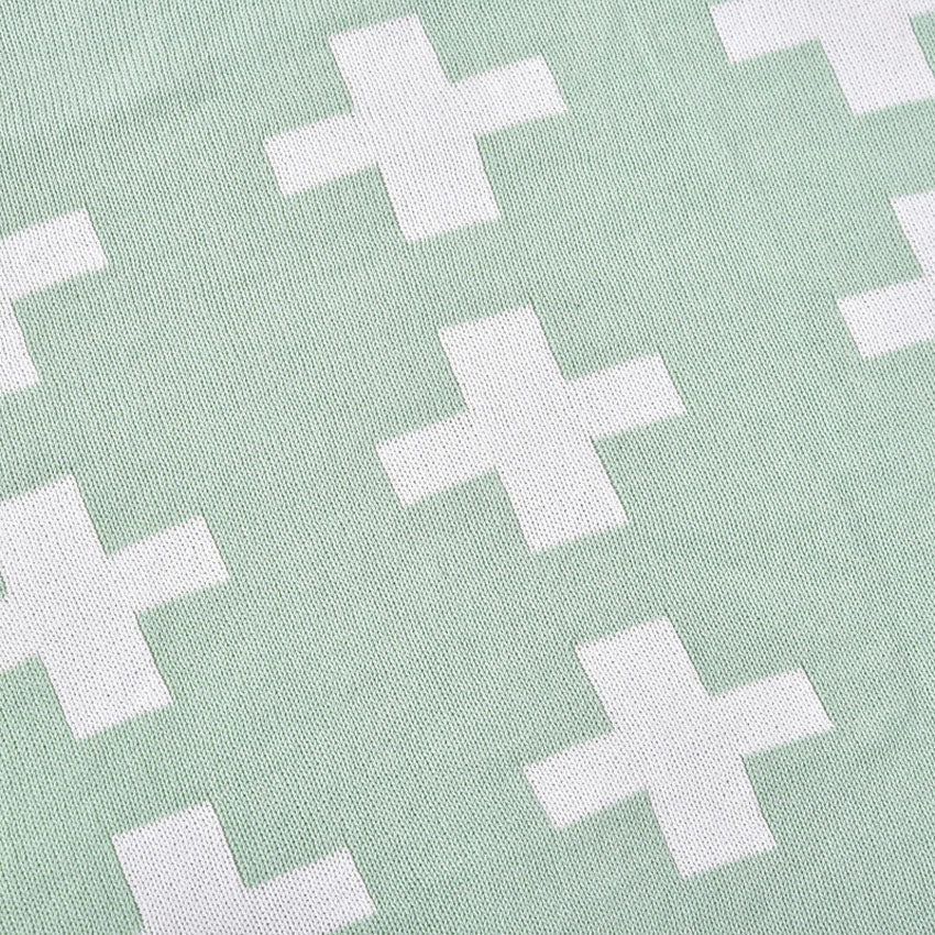 Mint Cross Baby Kids Nordic Cotton Blanket - Just Kidding Store