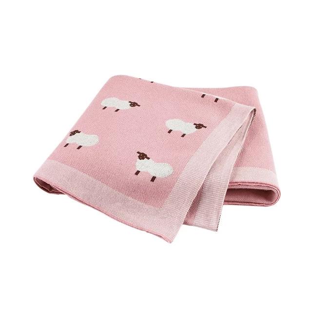Sheep Baby Kids Cotton Knitted Blanket - Just Kidding Store