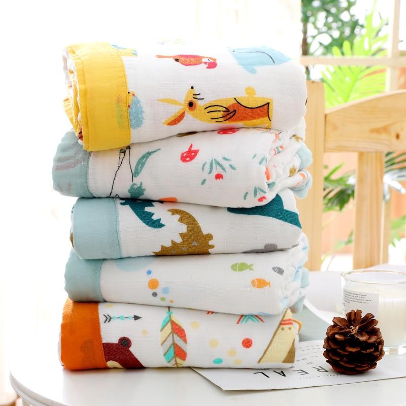 4 Layers Bamboo Fiber Blanket Baby Kids Muslin Wrap - Just Kidding Store