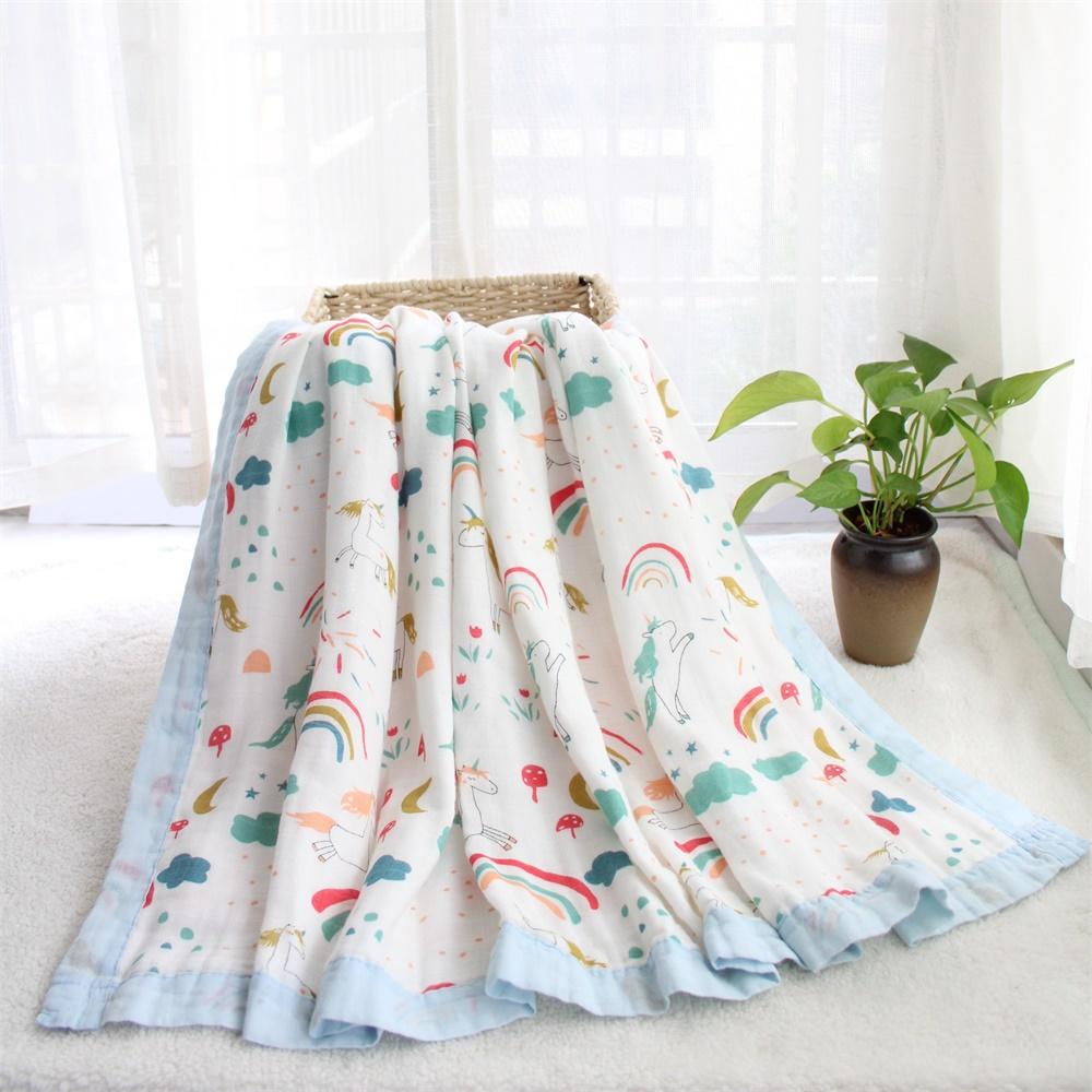 4 Layers Bamboo Fiber Blanket Baby Kids Muslin Wrap - Just Kidding Store