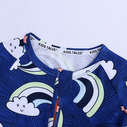 Blue Rainbow Cloud Summer Baby Fashion Romper - Just Kidding Store