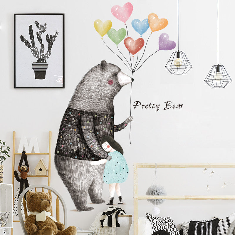 Pretty Bear Wall Sticker Big Bear Kids Sticker - Just Kidding Store