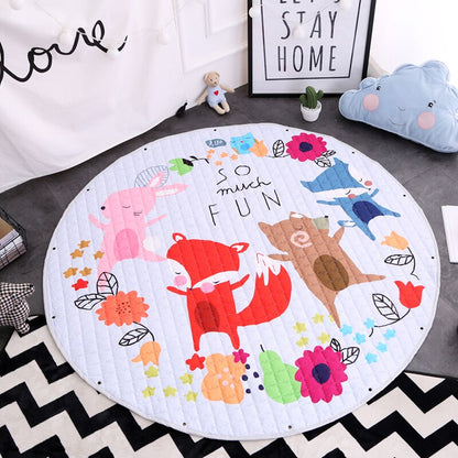 Kids Activity Play Mat - Toy Storage Bag - Fox Family - Just Kidding Store