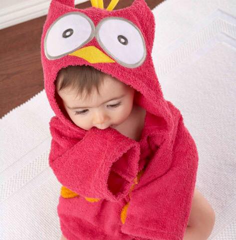 Red Owl baby bathrobe - Just Kidding Store 
