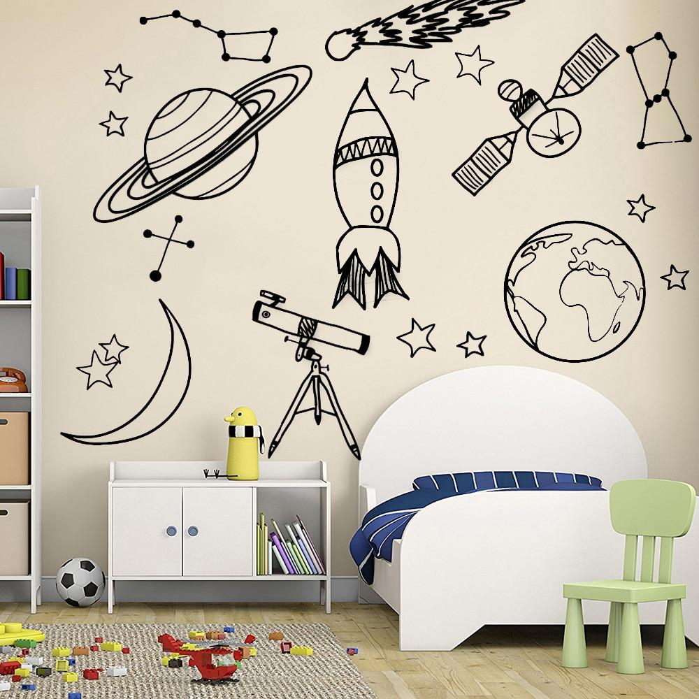 Space Mix Wall Decals - Kids Room Wall Stickers - Just Kidding Store