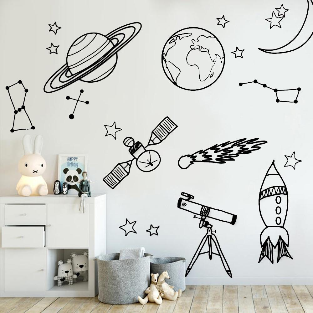 Space Mix Wall Decals - Kids Room Wall Stickers - Just Kidding Store