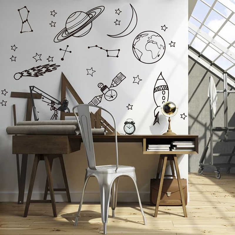 Space Mix Wall Decals - Kids Room Wall Stickers - Just Kidding Store