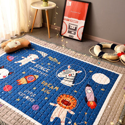 Space Adventure Play Mat - Quilted Anti Skid Carpet - Just Kidding Store