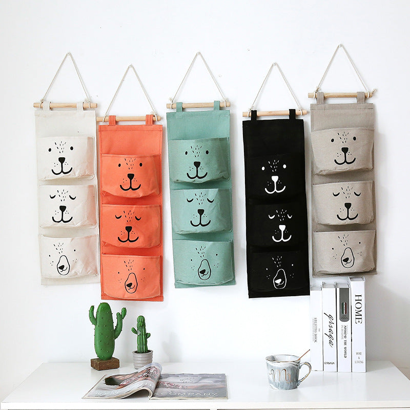 Bear Wall Hanging Storage Pockets Canvas Organizer - Just Kidding Store