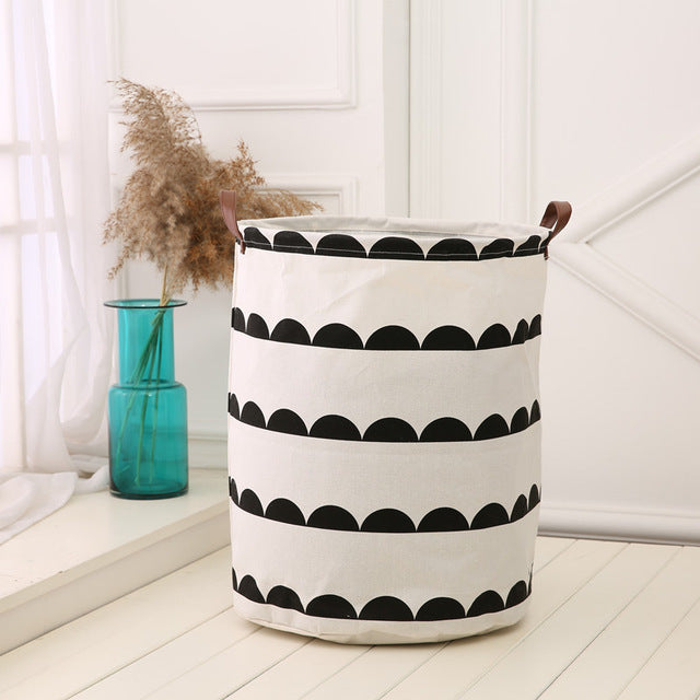 Monochrome Super Large Toy Storage Hamper Bag - Laundry Basket - Just Kidding Store