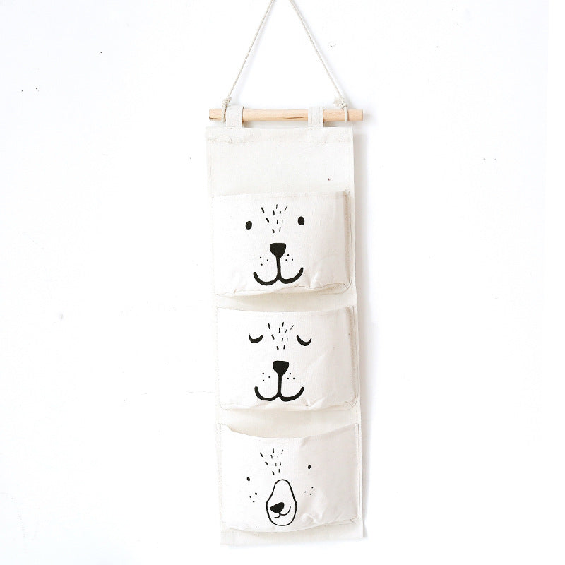 Bear Wall Hanging Storage Pockets Canvas Organizer - Just Kidding Store