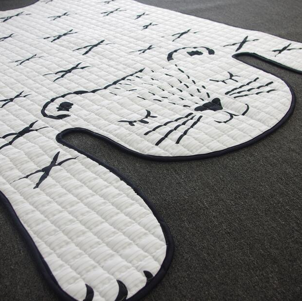 White Tiger Mat - Anti Slip Padded Rug - Just Kidding Store 