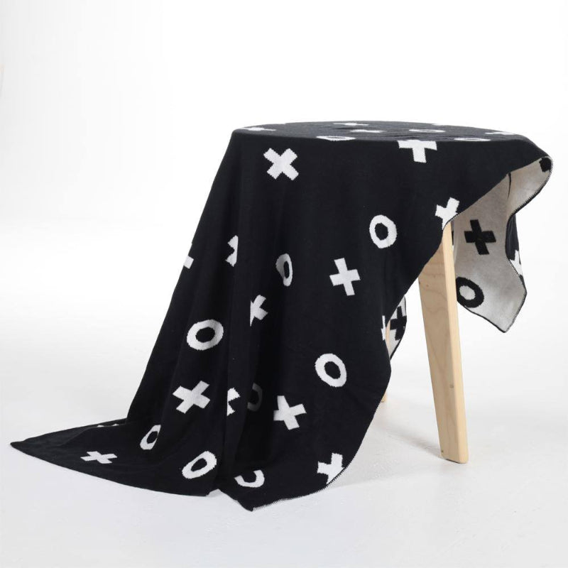 XO Monochrome Cotton Blanket - Just Kidding Store