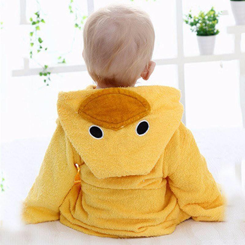 Baby Hooded Animal Cartoon Bathrobe - Yellow Duck - Just Kidding Store